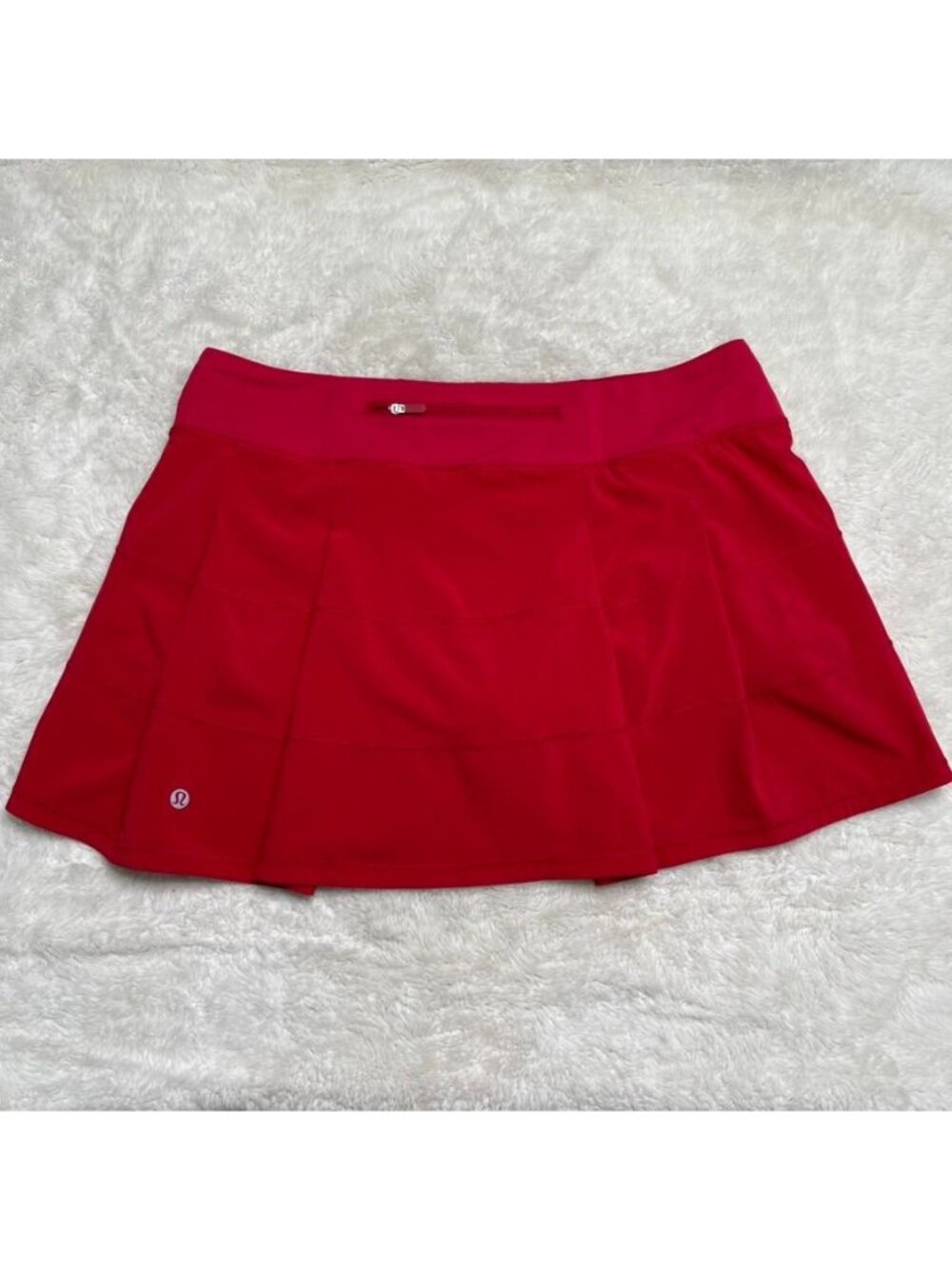 Lululemon Pace Rival Mid-Rise Skirt Dark Red Cherry Size 10 Long Pleated Athleti